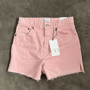 Pink Zara High Waisted Shorts